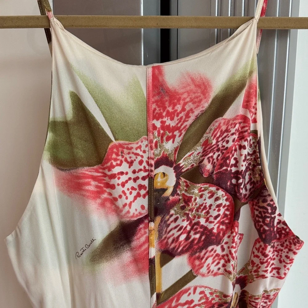 Roberto Cavalli Gorgeous Orchid Floral Sleeveless Gown NEW - Picture 15 of 15